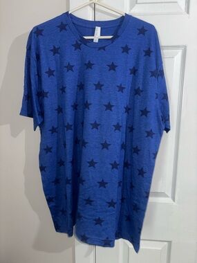 Classic Star-Print Short Sleeve Tee - Blue